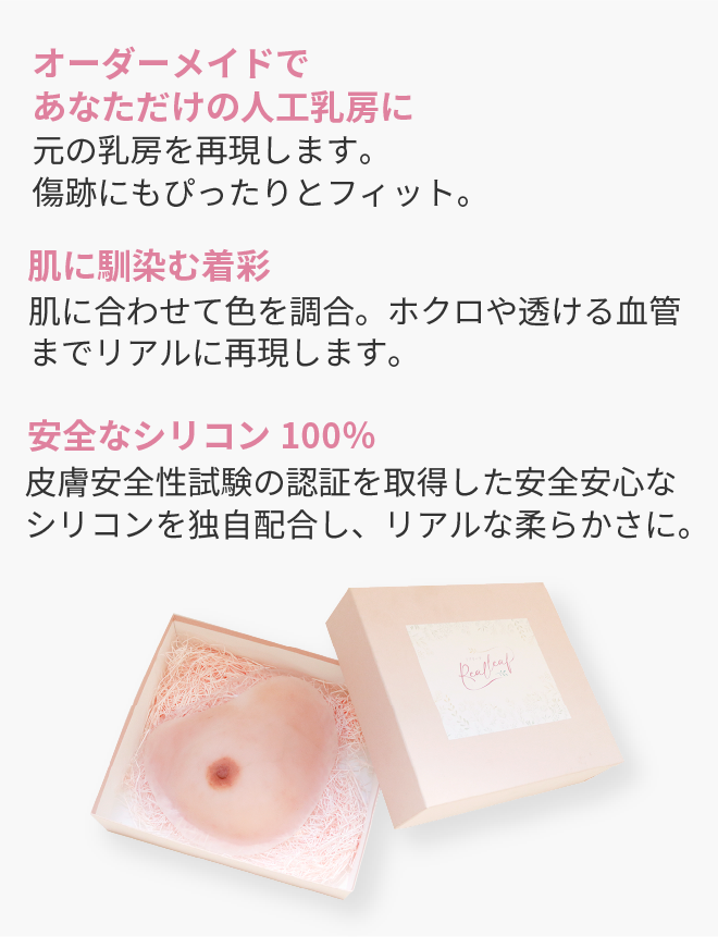 オーダメイドの人工乳房リアリーフ